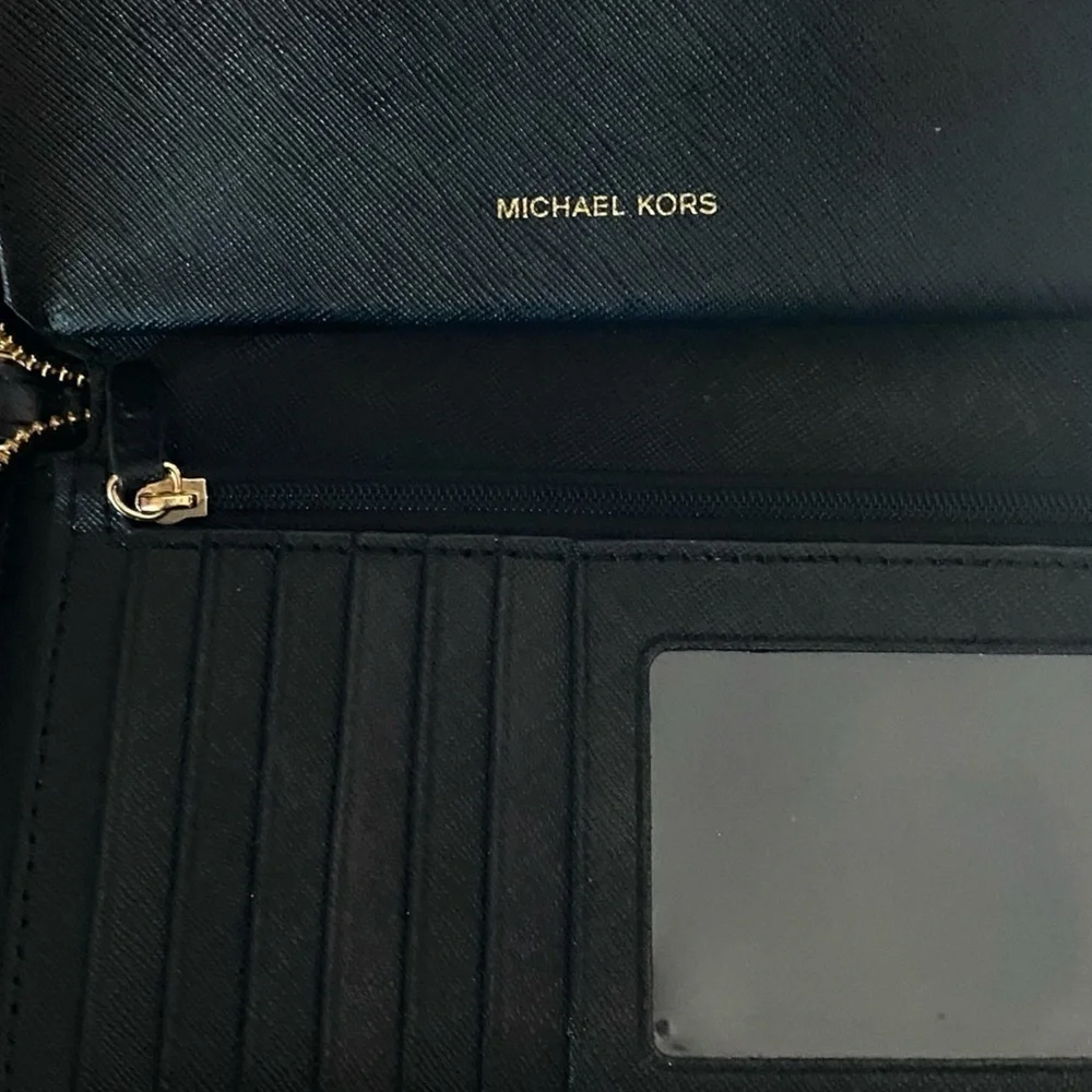 Michael Kors Blue Saffiano Leather Wallet